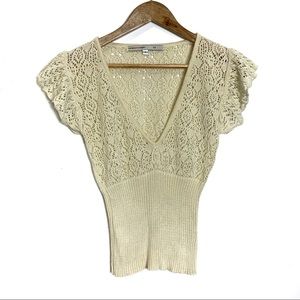 Anthropologie Corey Lynn Calter Deep V Lace Blouse